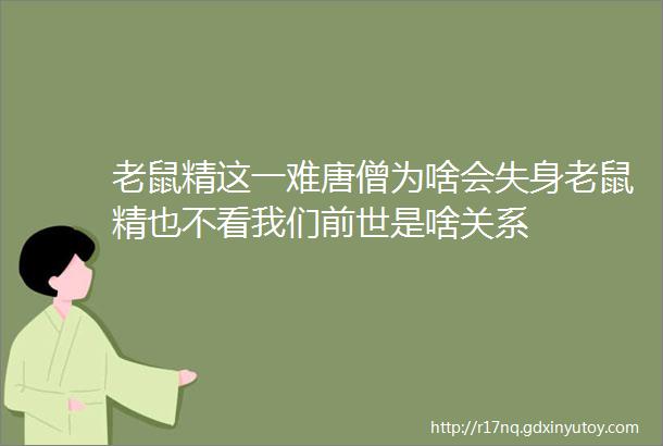 老鼠精这一难唐僧为啥会失身老鼠精也不看我们前世是啥关系